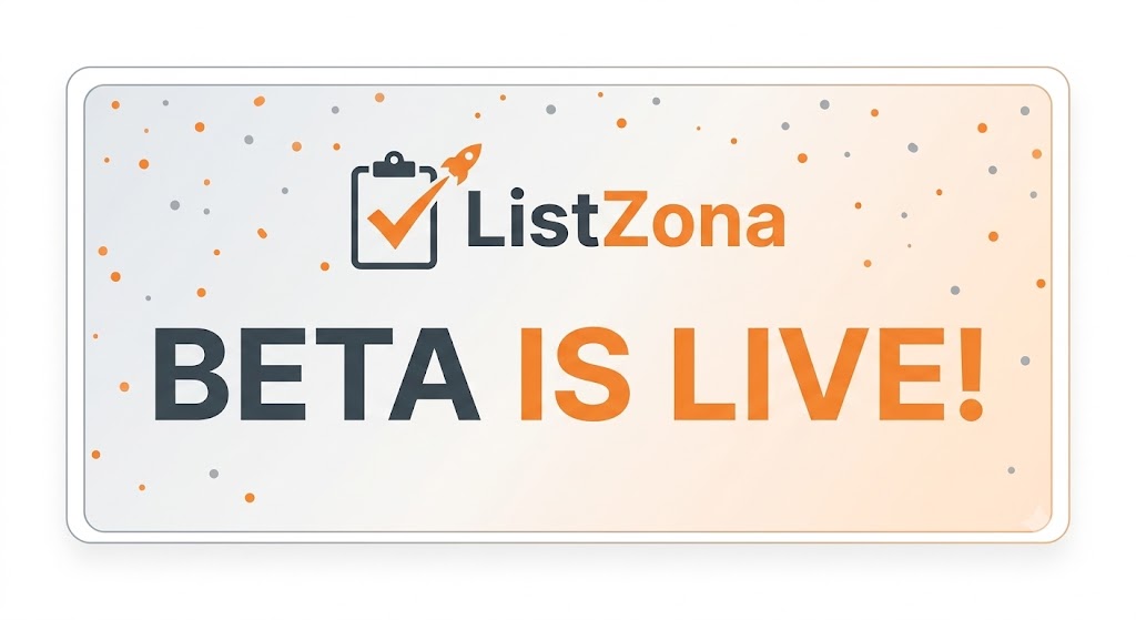 Big News: listzona.com Beta v1 is Officially Live!